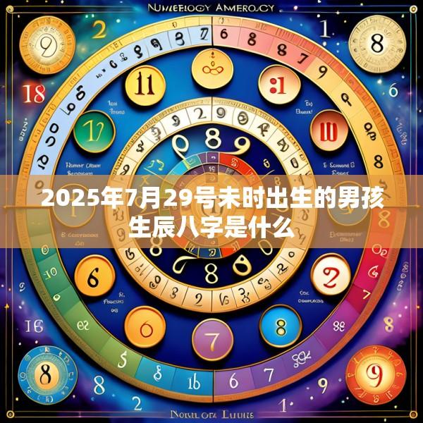 2025年7月29號(hào)未時(shí)出生的男孩生辰八字是什么