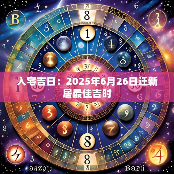 入宅吉日：2025年6月26日遷新居最佳吉時